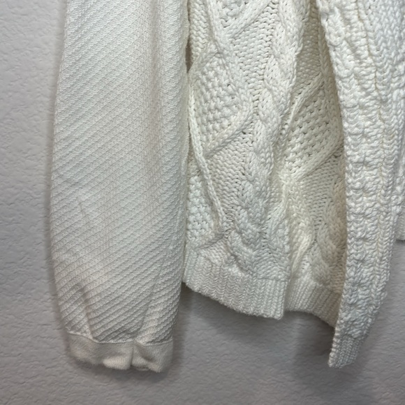 Cabi Cable Knit Long Sleeve Open Front Ivory Sweater Cardigan Style 193 M - Picture 5 of 10